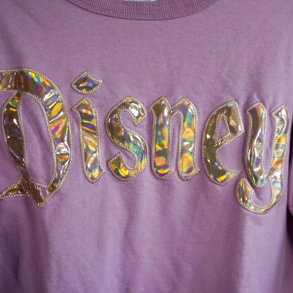 Disneyland Pink & Gold Iridescent Women’s Sweatshirt Size Medium - Picture 2 of 8